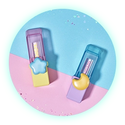 スタットネオネオン&ガラスのハートほうぷパクトセット　ムーントネオネオン＆ガラスのハートどりむパクトセット